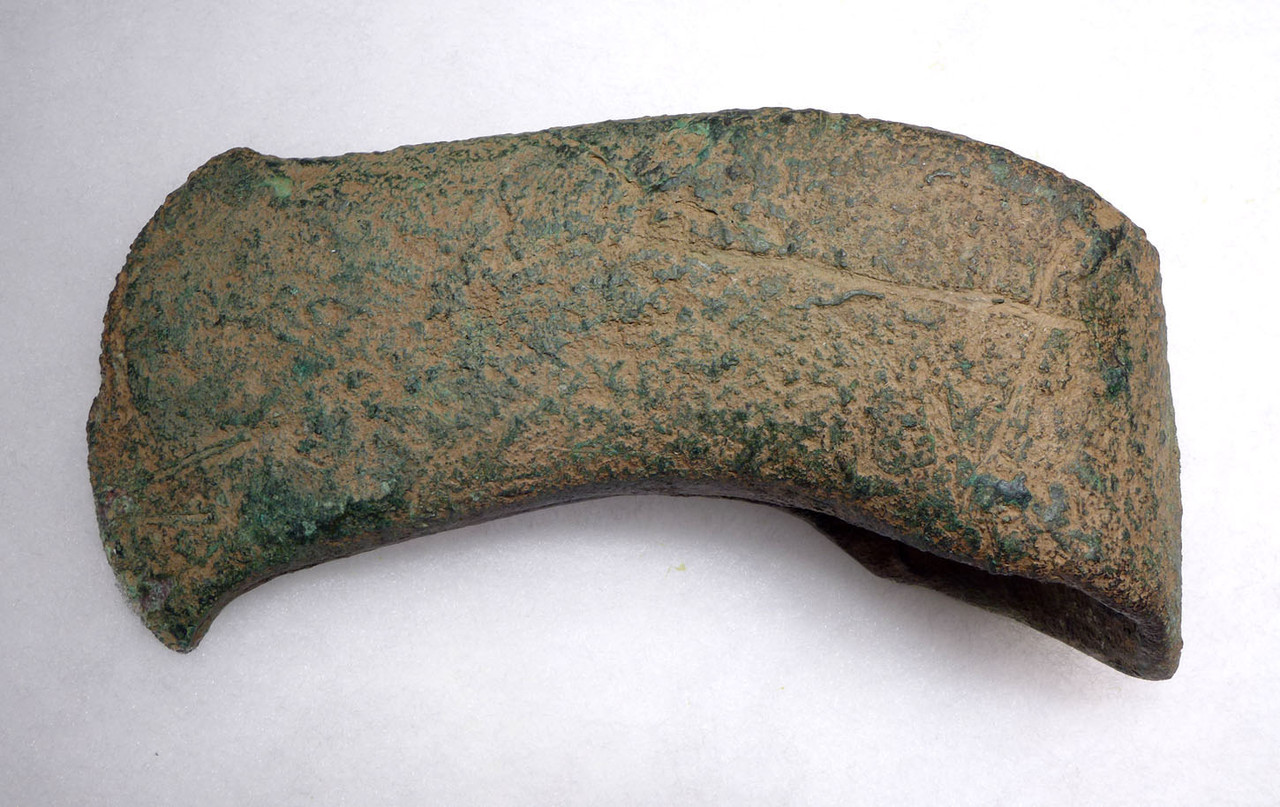 LARGE EXTREMELY RARE COPPER SHAFT-HOLE WAR AXE FROM THE BALKAN