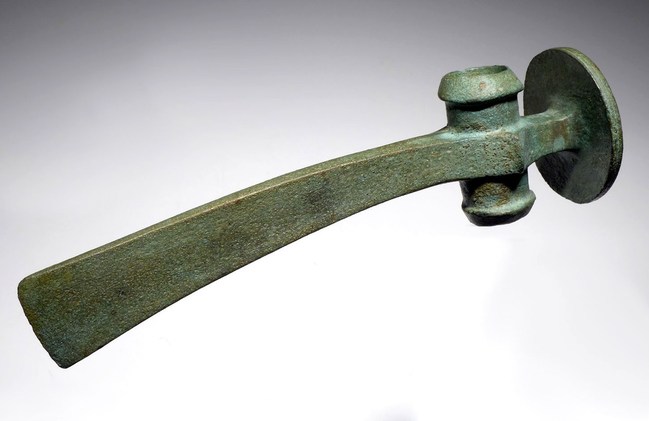 RARE ANCIENT EUROPEAN BRONZE AGE DISK-BUTTED BATTLE AXE *CEL029