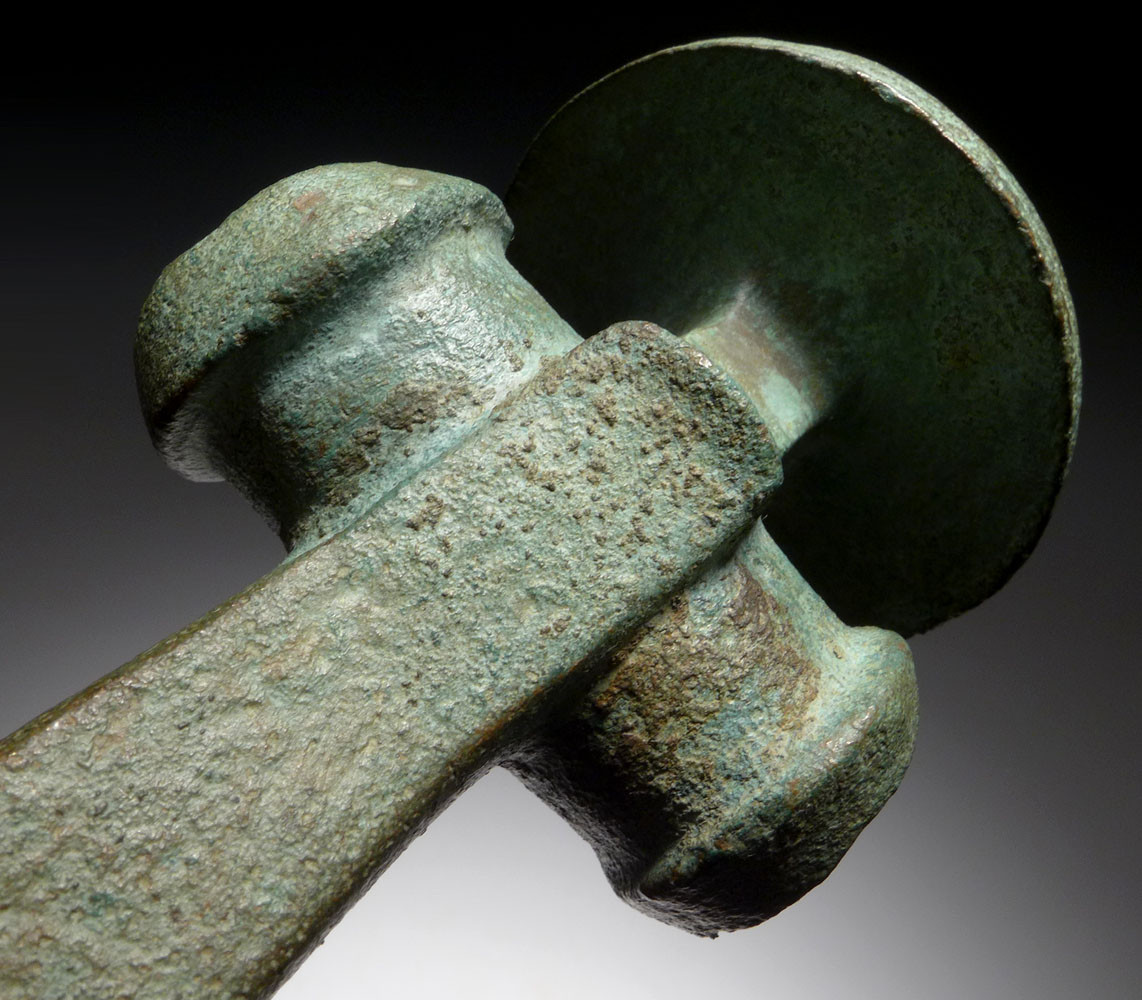 RARE ANCIENT EUROPEAN BRONZE AGE DISK-BUTTED BATTLE AXE *CEL029