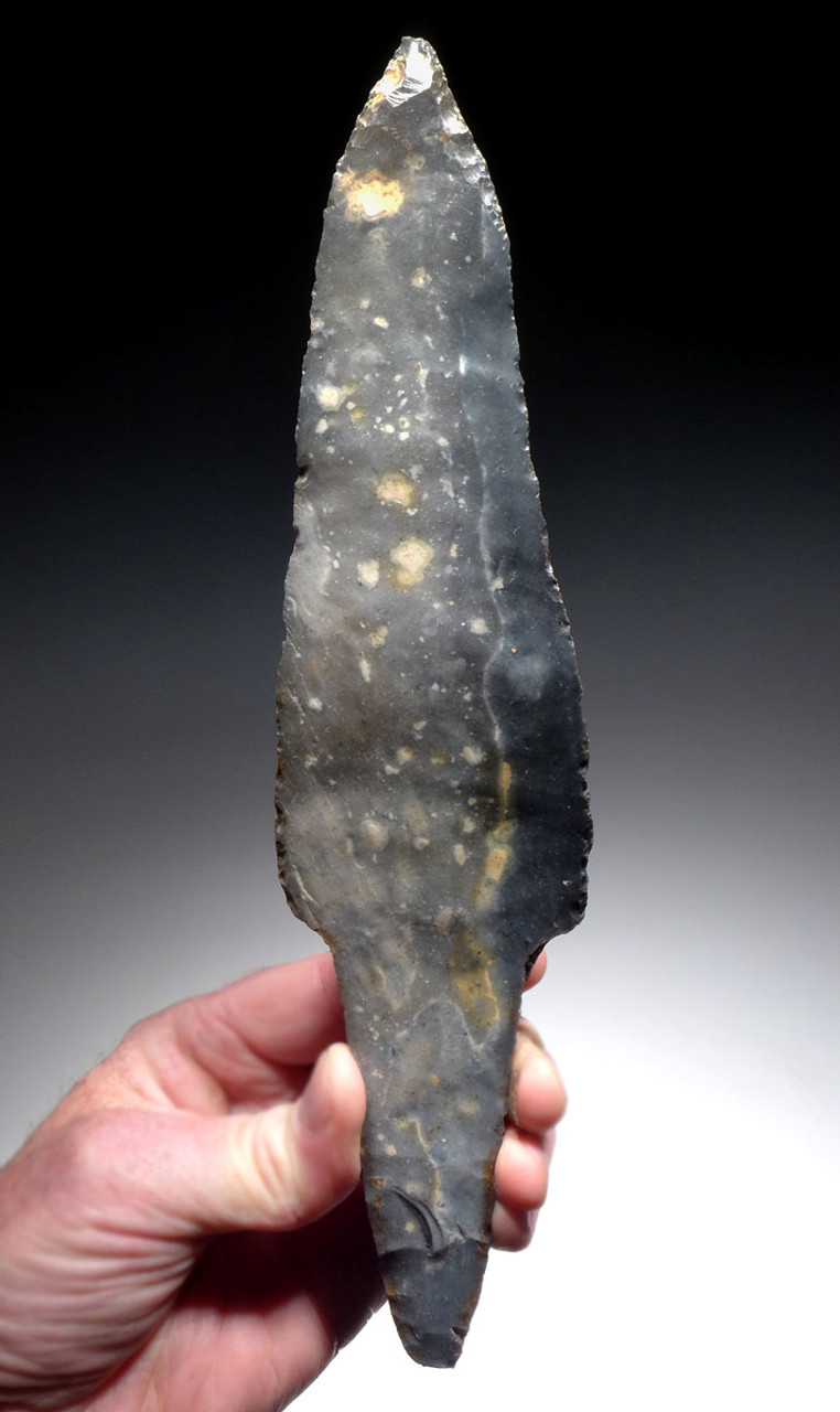 EXCEPTIONALLY LARGE SUPERB MAYAN PRE-COLUMBIAN STONE MACRO BLADE STEMMED DAGGER  *PC520