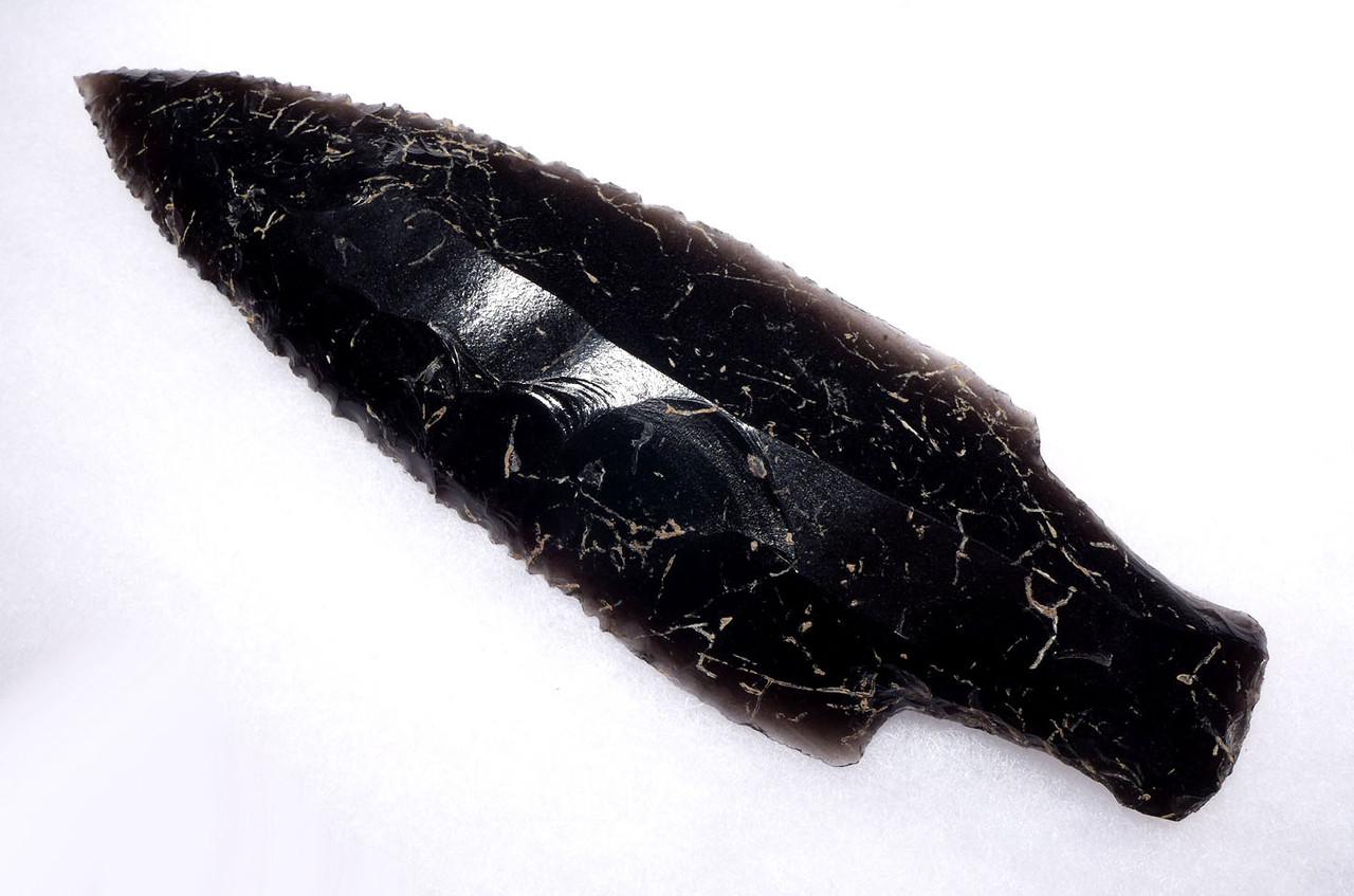 INCREDIBLE MAYAN PRE-COLUMBIAN SERRATED OBSIDIAN BIFACIAL MACRO