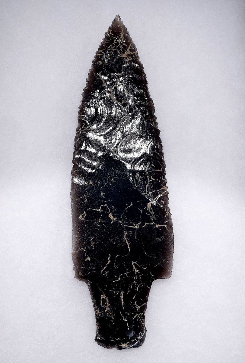 INCREDIBLE MAYAN PRE-COLUMBIAN SERRATED OBSIDIAN BIFACIAL MACRO