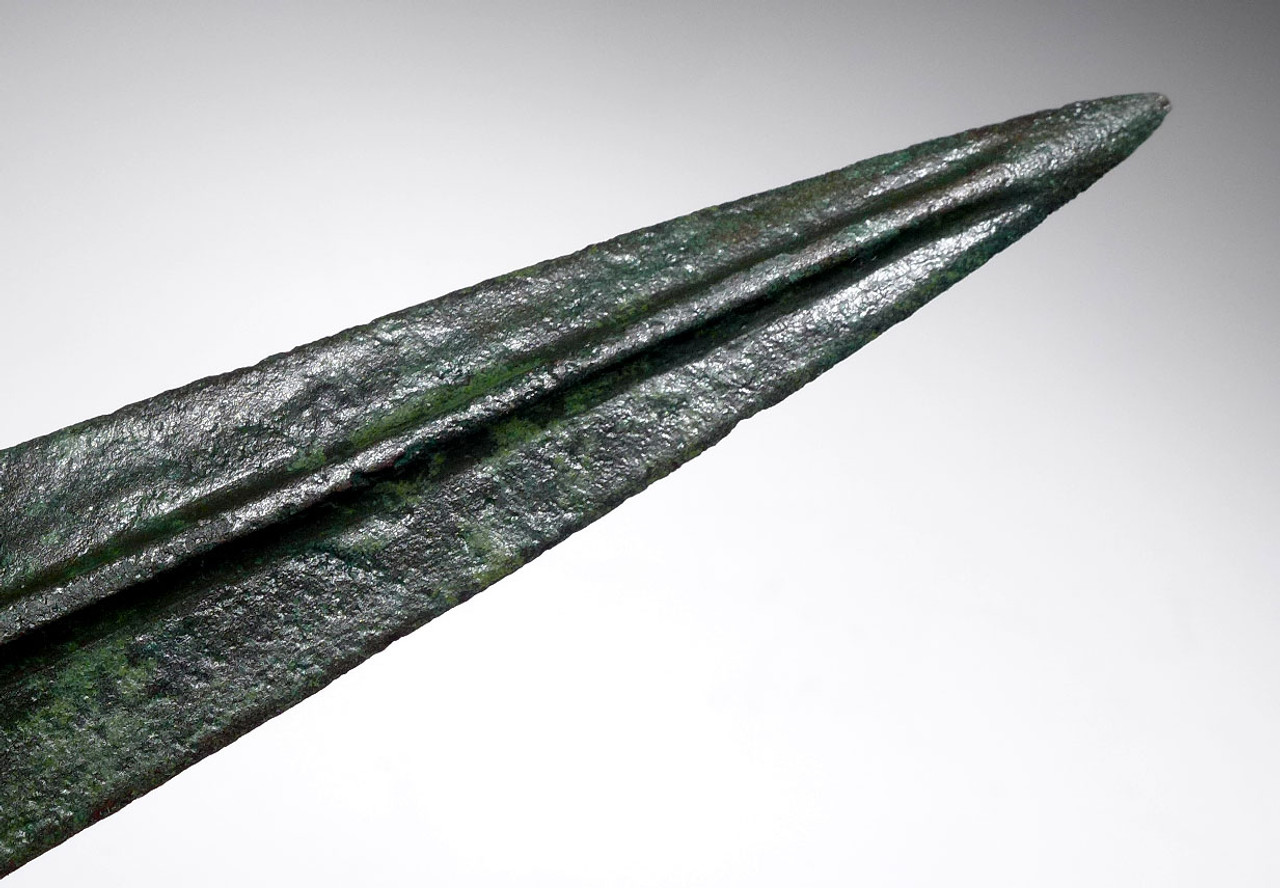 LARGE SUPERB ANCIENT LURISTAN BRONZE SPEAR LANCE HEAD WITH LONG TANG *LUR128