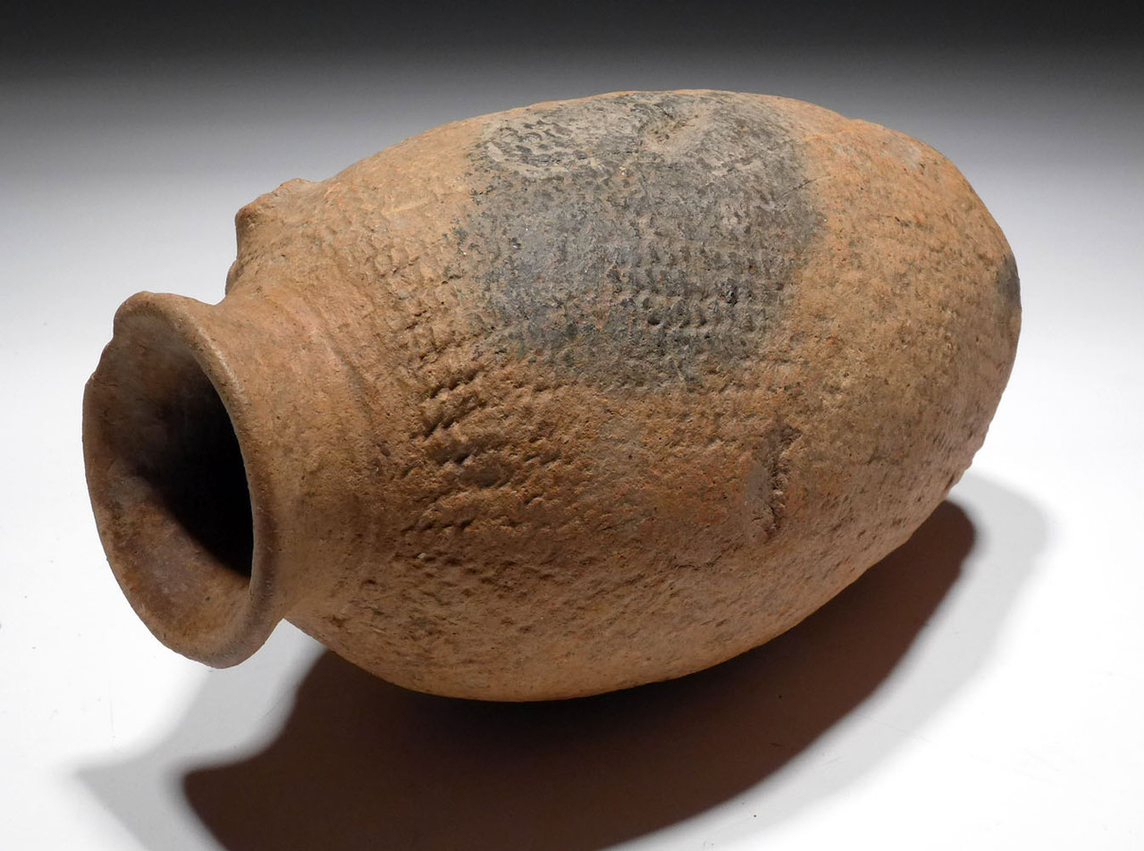 AFRICAN NEOLITHIC ANCIENT CERAMIC PITCHER WITH BASKET WEAVE IMPRESSIONS FROM THE WEST SAHEL  *CAP347