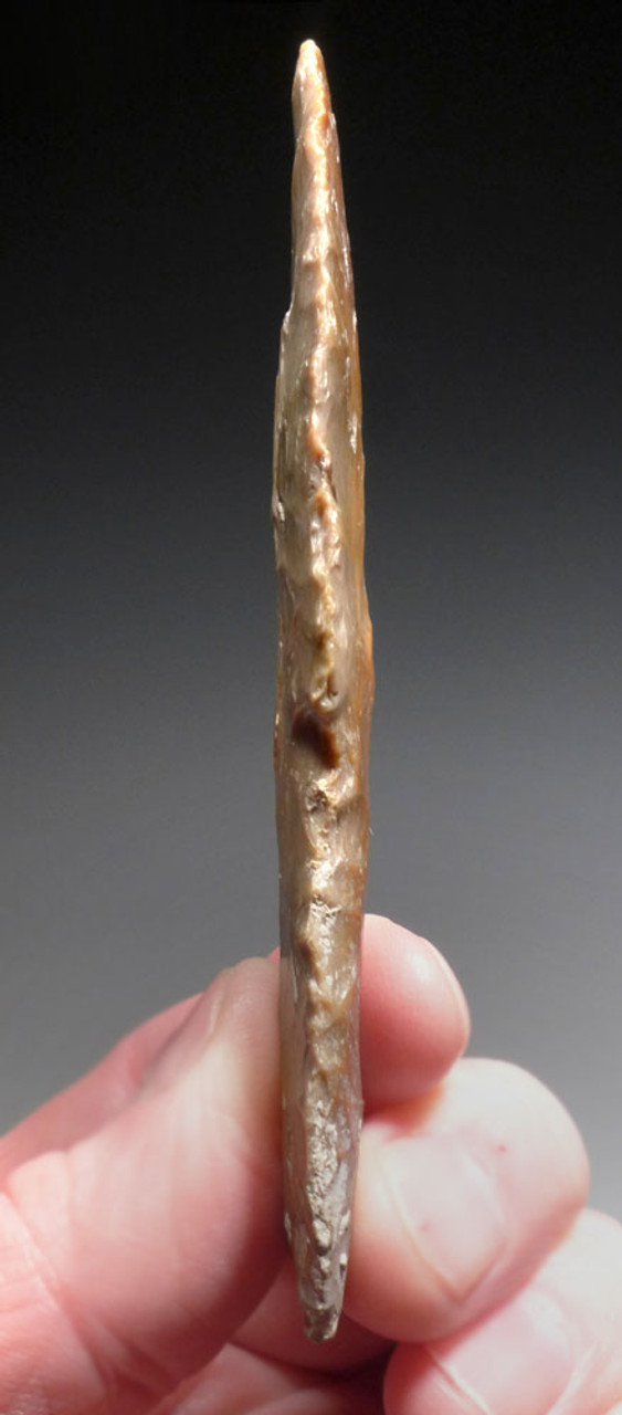 COLORFUL LARGE PRE-COLUMBIAN MAYAN STEMMED FLINT STABBING SPEARHEAD  *PC501