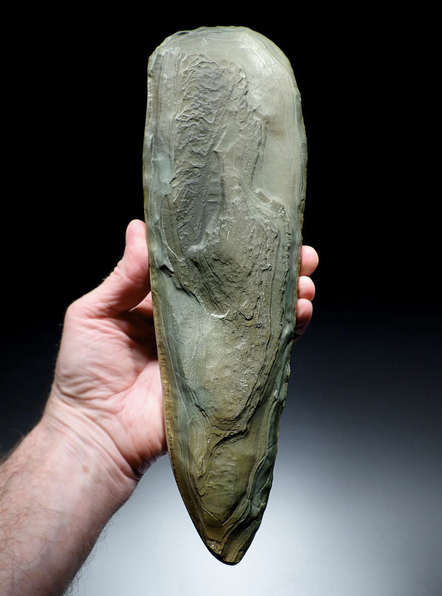 EXTREMELY RARE LARGE DIGGING STONE HOE ADZE AXE FOR FARMING FROM