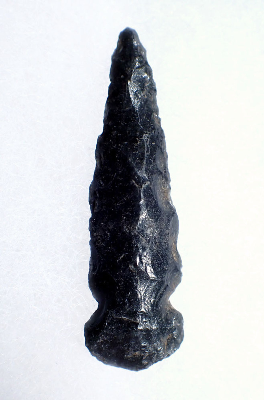 NARROW ARMOR-PIERCING PRE-COLUMBIAN MAYAN OBSIDIAN ARROWHEAD FOR WARFARE  *PC533