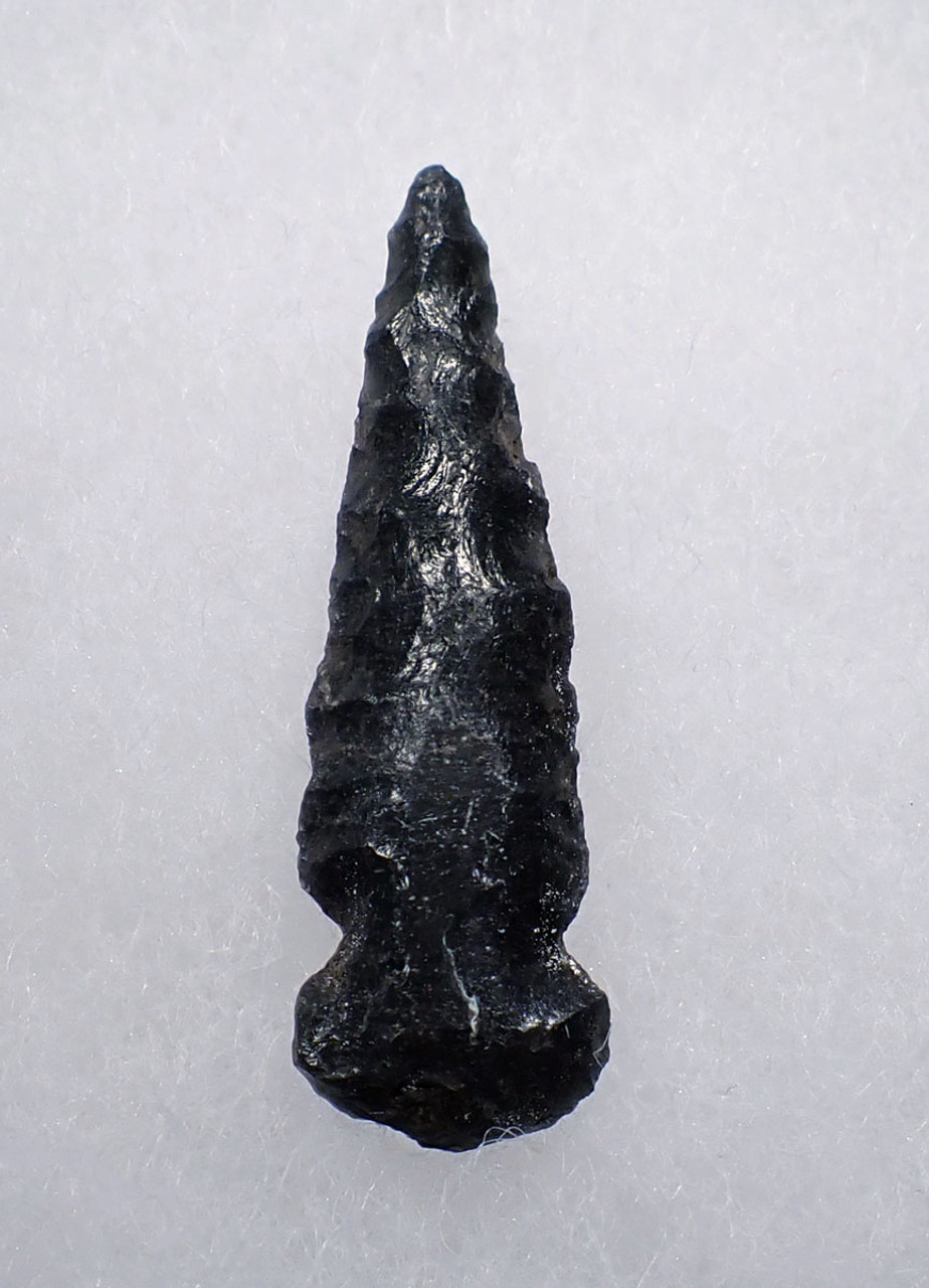 NARROW ARMOR-PIERCING PRE-COLUMBIAN MAYAN OBSIDIAN ARROWHEAD FOR WARFARE  *PC533