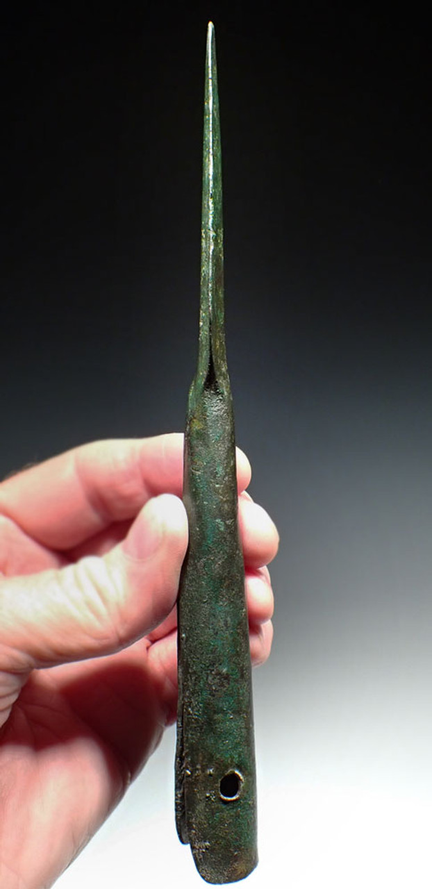 CHOICE ANCIENT ACHAEMENID BRONZE THROWING JAVELIN SPEARHEAD FROM THE FIRST PERSIAN EMPIRE  *LUR375