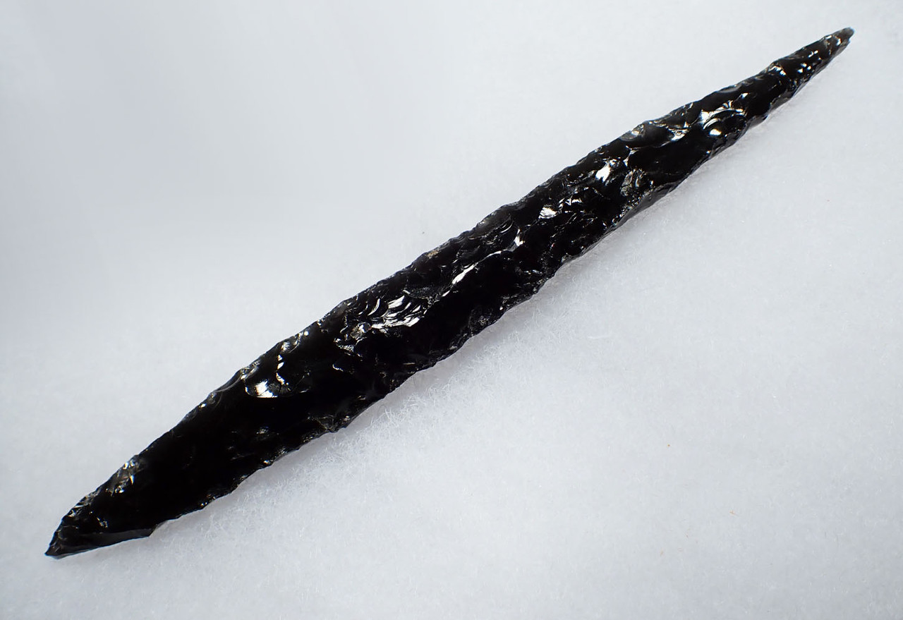 LARGE EXCEPTIONAL AZTEC BLOOD-LETTING OBSIDIAN PIERCER NEEDLE OF