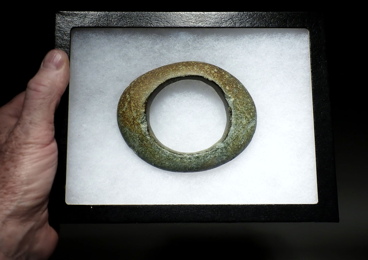 【AEKKI】Brown Mill Eclipse Natural Stone Bracelet EXTREMELY RARE UNBROKEN ELLIPSE-SHAPED WEST AFRICAN