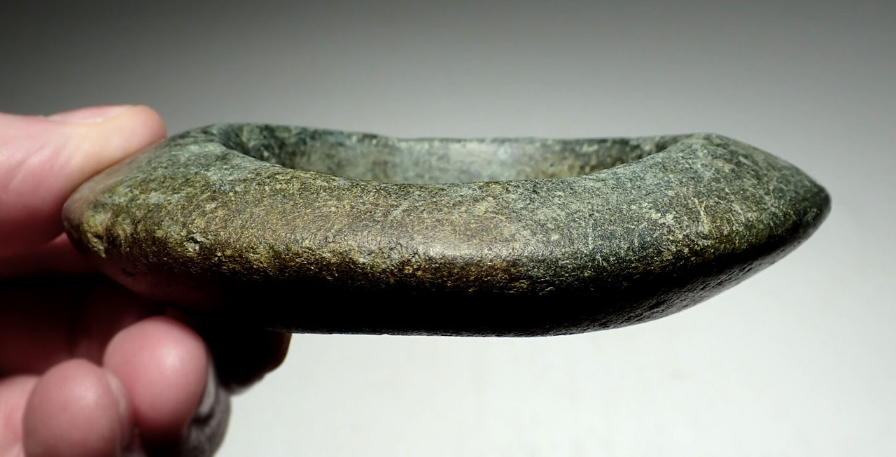 EXTREMELY RARE UNBROKEN ELLIPSE-SHAPED WEST AFRICAN NEOLITHIC STONE BRACELET FROM THE SAHEL  *CAP432