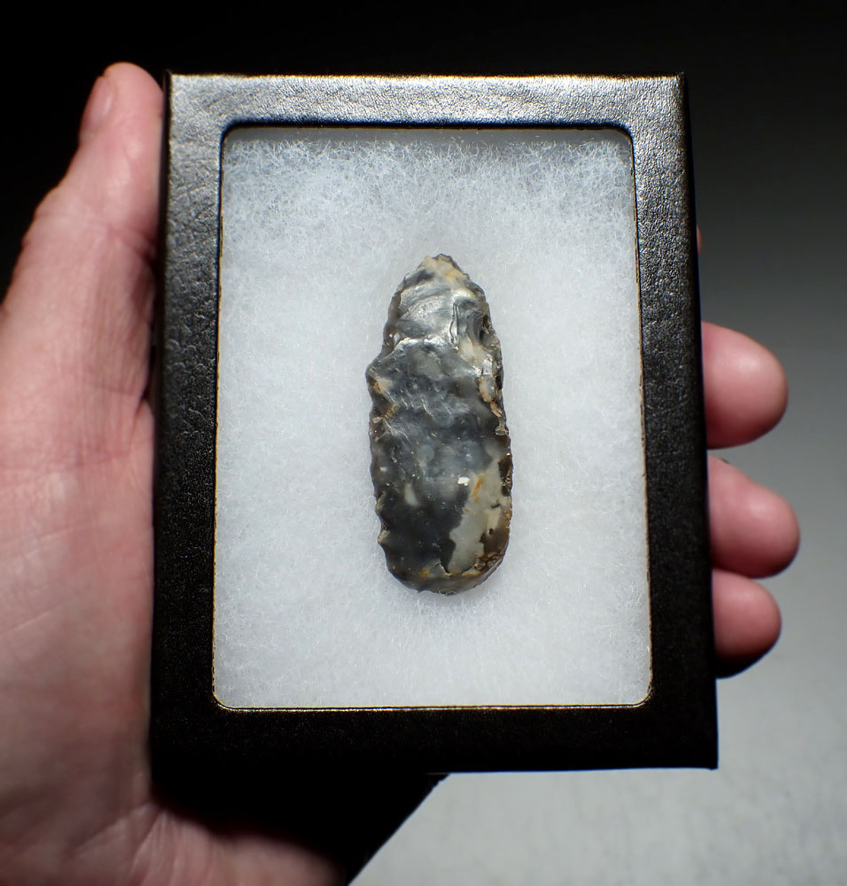 SUPERB NEANDERTHAL FLINT NATURALLY BACKED KNIFE MOUSTERIAN FLAKE TOOL FROM LA CHAPELLE-AUBAREIL DORDOGNE FRANCE  *M498