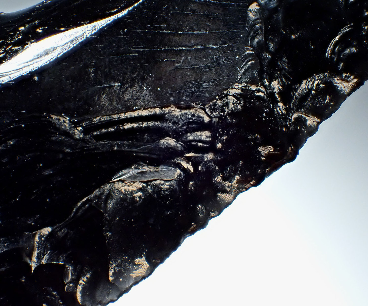 LARGE MAYAN OBSIDIAN PRE-COLUMBIAN PRISMATIC KNIFE BLADE  *PC564