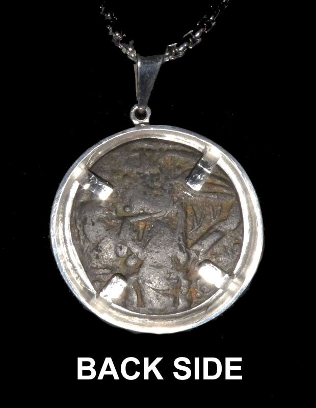 ROMAN BYZANTINE JESUS CHRIST KING OF KINGS ANCIENT FOLLIS COIN PENDANT IN STERLING SILVER  *CPB036X