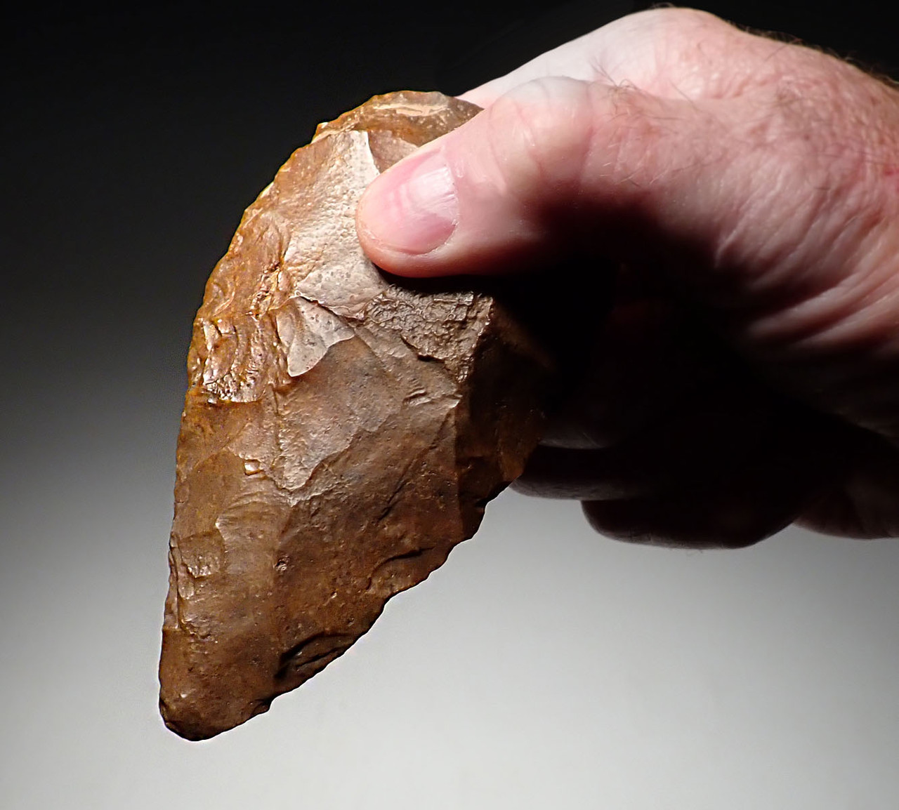RARE MIDDLE STONE AGE HAND AXE WITH FACE FEATURE? FROM PREHISTORIC