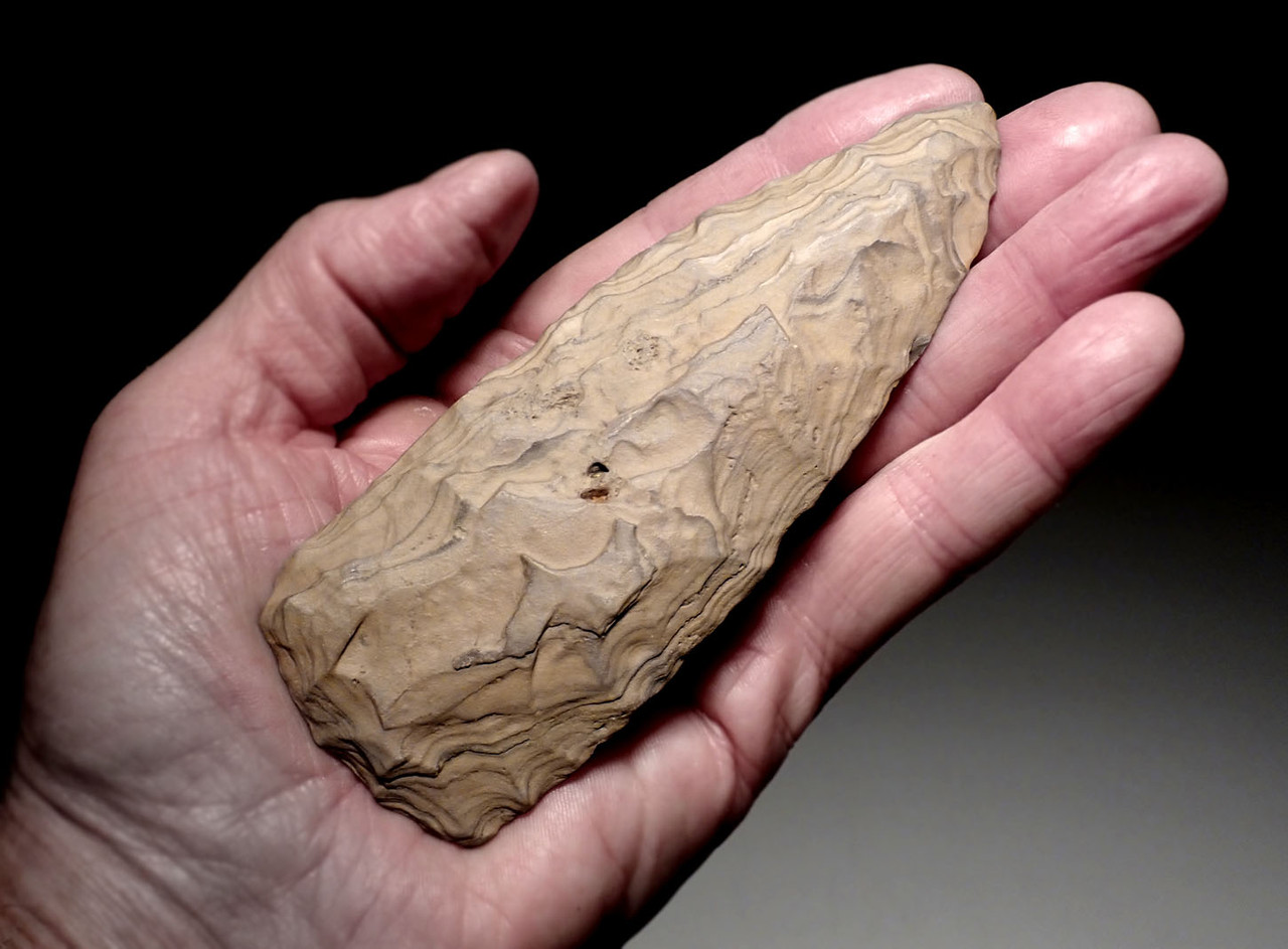 OUR LARGEST AFRICAN MIDDLE STONE AGE BIFACIAL SPEARHEAD POINT IN