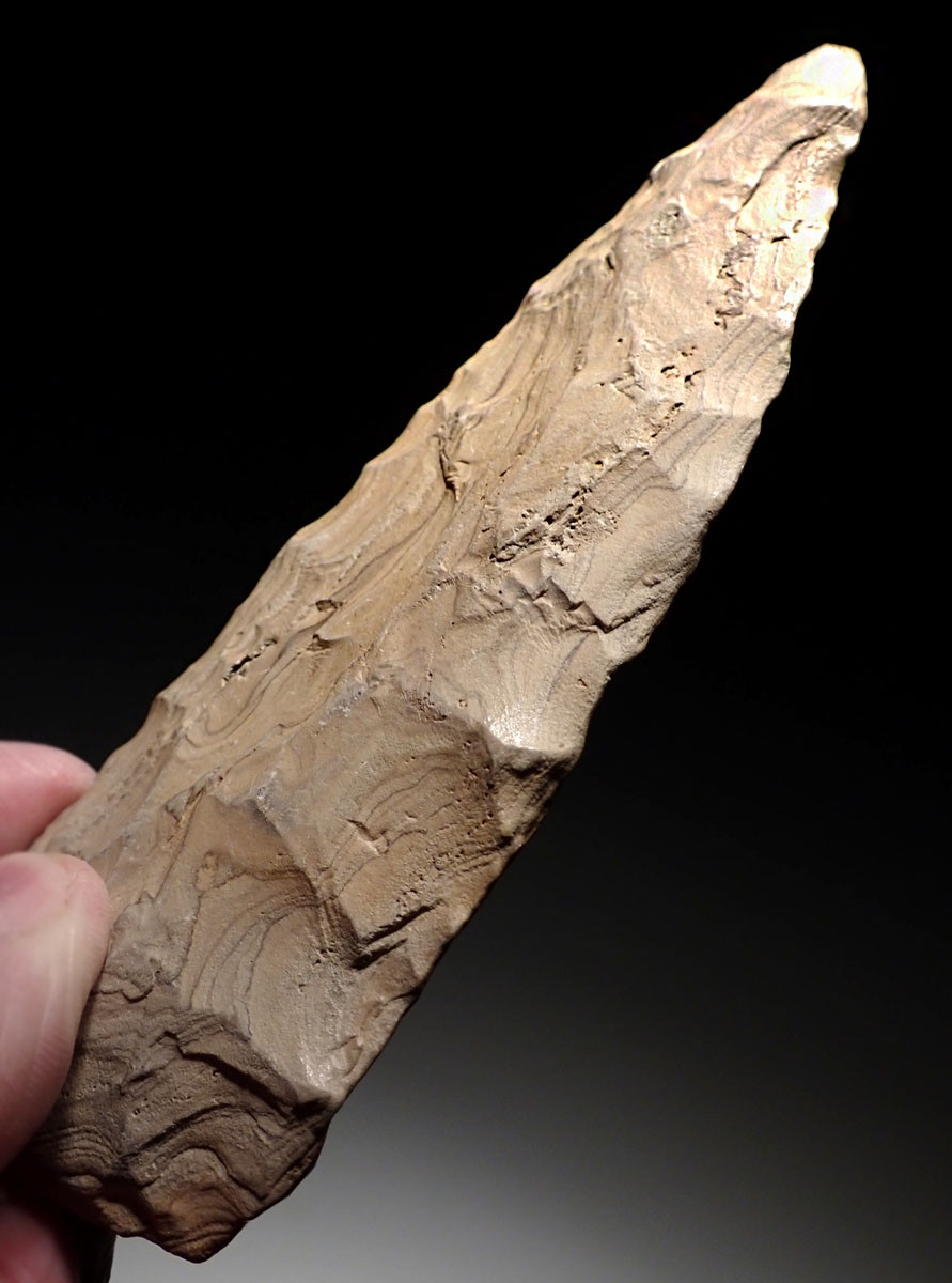 OUR LARGEST AFRICAN MIDDLE STONE AGE BIFACIAL SPEARHEAD POINT IN