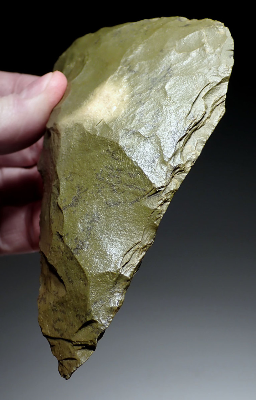 INVESTMENT CLASS RARE GREEN JASPER MIDDLE STONE AGE AFRICA HAND AXE FROM THE TENERE DESERT  *ACH468