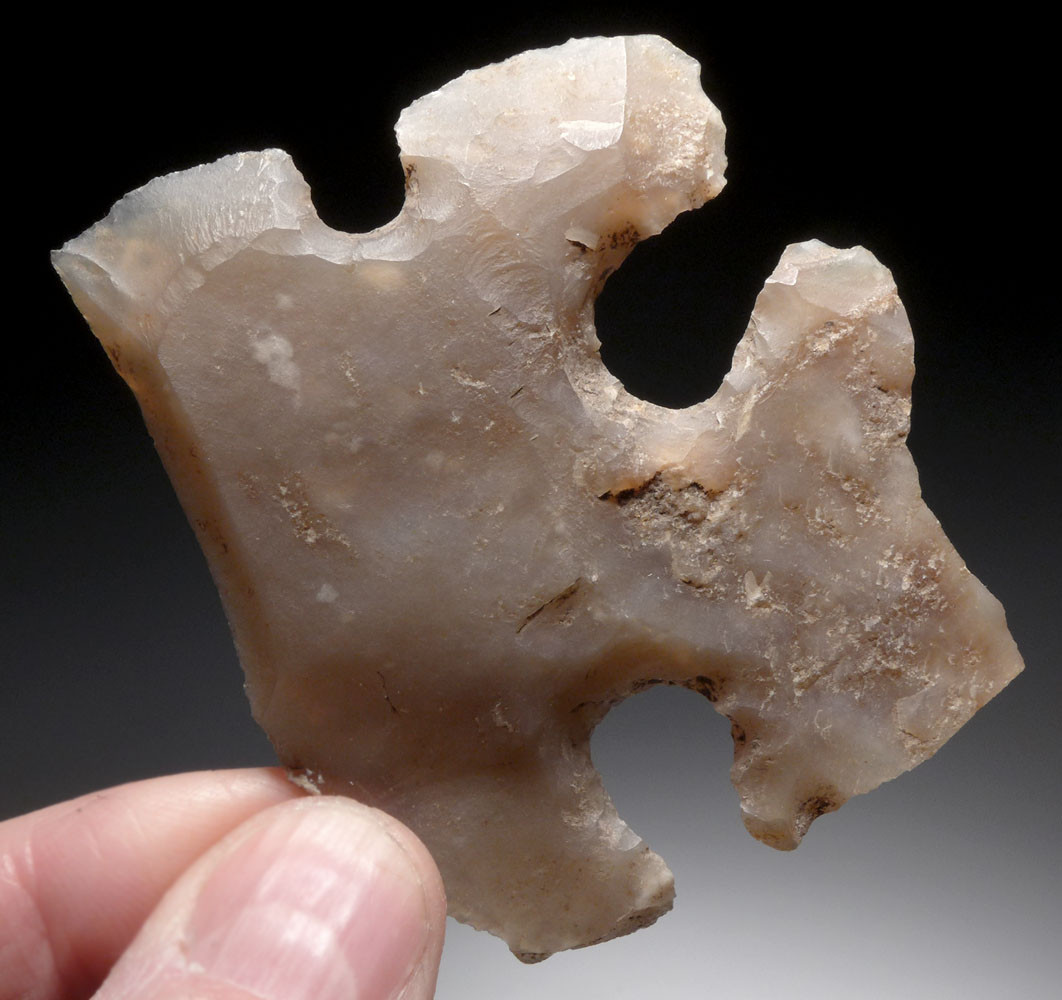 LARGE MAYAN PRE-COLUMBIAN FLAKED TRANSLUCENT ECCENTRIC FLYING BIRD EFFIGY  *PC449