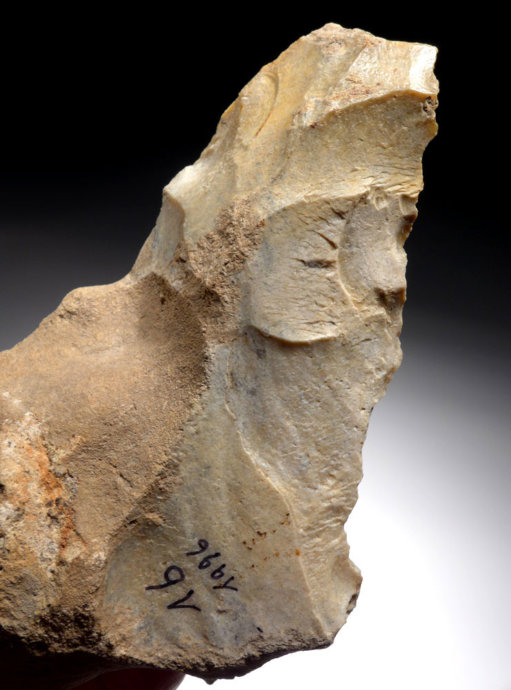 Biface Acheuléen En Silex - Hache Préhistorique Homo Heidelbergensis, France, 80mm