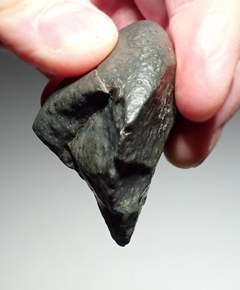 RARE AFRICAN MODE I OLDOWAN PEBBLE FLAKE SCRAPER TOOL OF GREEN