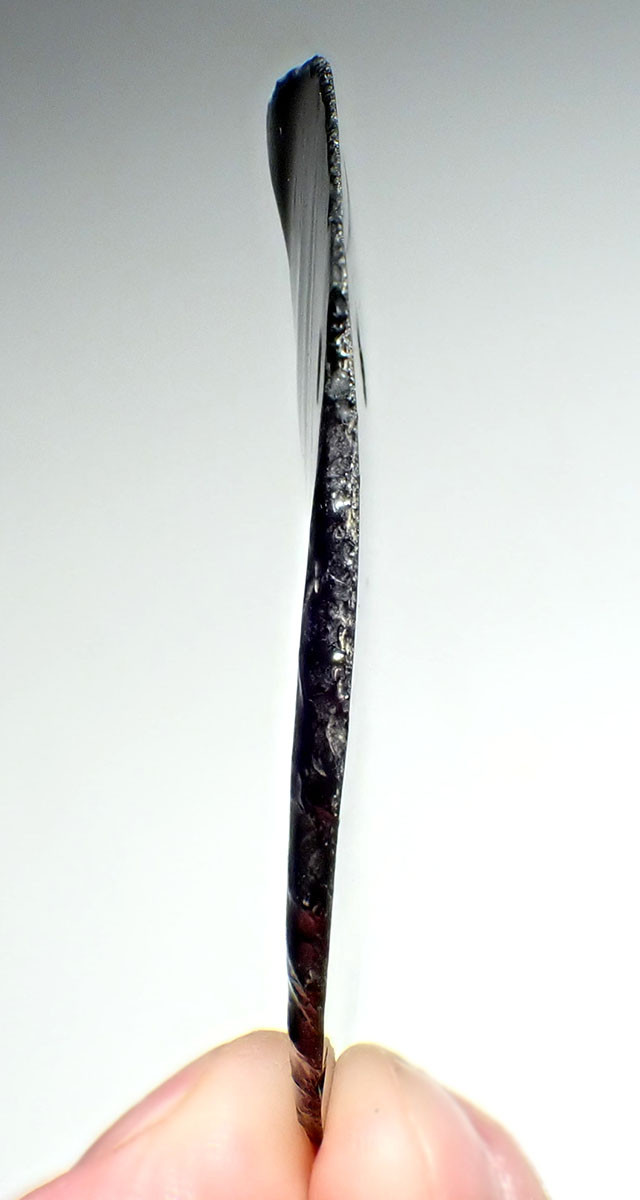 EXQUISITE FLAKED LARGE MAYAN OBSIDIAN DISK APPLIQUE PENDANT ELITE CLASS LUXURY  *PC594