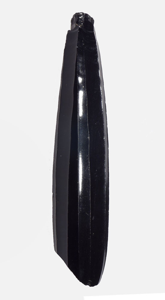 COMPLETE LARGE PRE-COLUMBIAN AZTEC OBSIDIAN PRISMATIC BLADE CORE