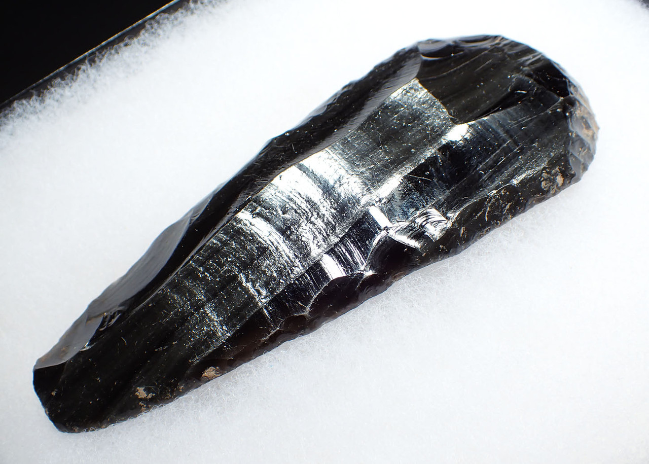 INCREDIBLE LARGE BANDED SHEEN OBSIDIAN RITUAL SCRAPER OF THE PRE-COLUMBIAN TEOTIHUACAN EMPIRE  *PC591