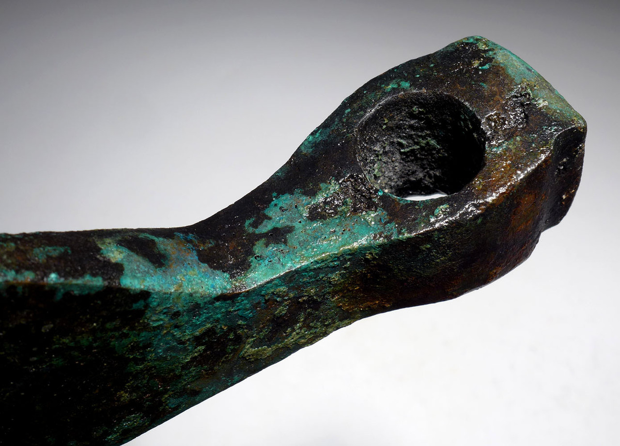 LARGE LURISTAN ANCIENT BRONZE BATTLE AXE WITH SUPERB COLOR PATINA FOR HEAVY INFANTRY   *LUR176