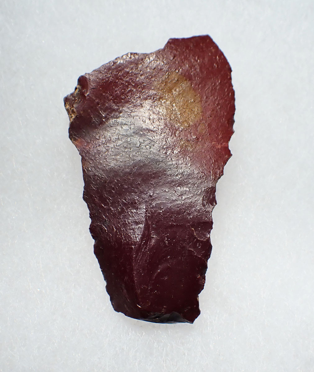 SUPERB RARE WINE RED JASPER NEANDERTHAL MOUSTERIAN BACKED KNIFE