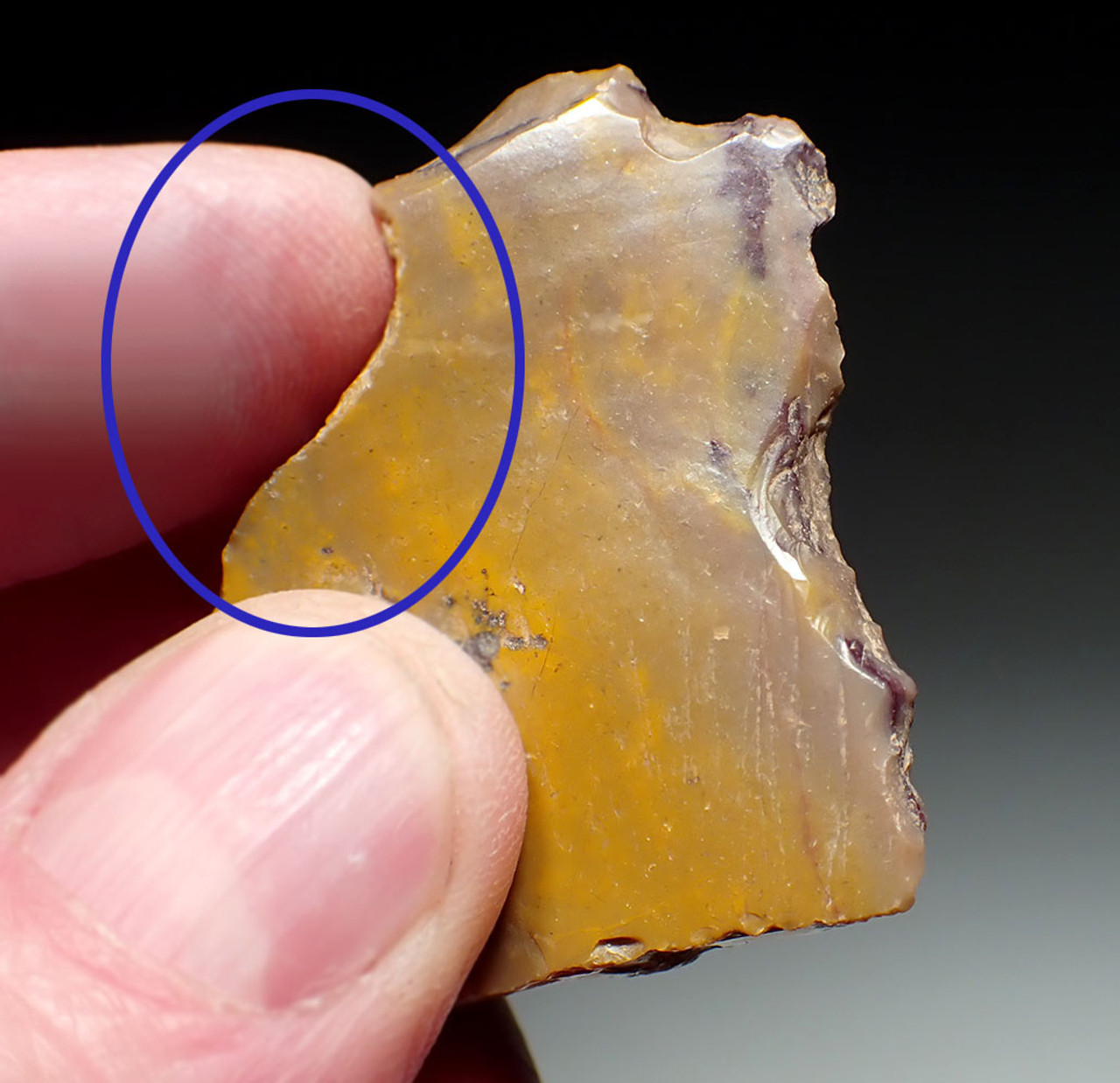 UNIQUE COLORFUL JASPER NEANDERTHAL MOUSTERIAN CONCAVE SCRAPER FLAKE TOOL FROM FONTMAURE FRANCE  *M510