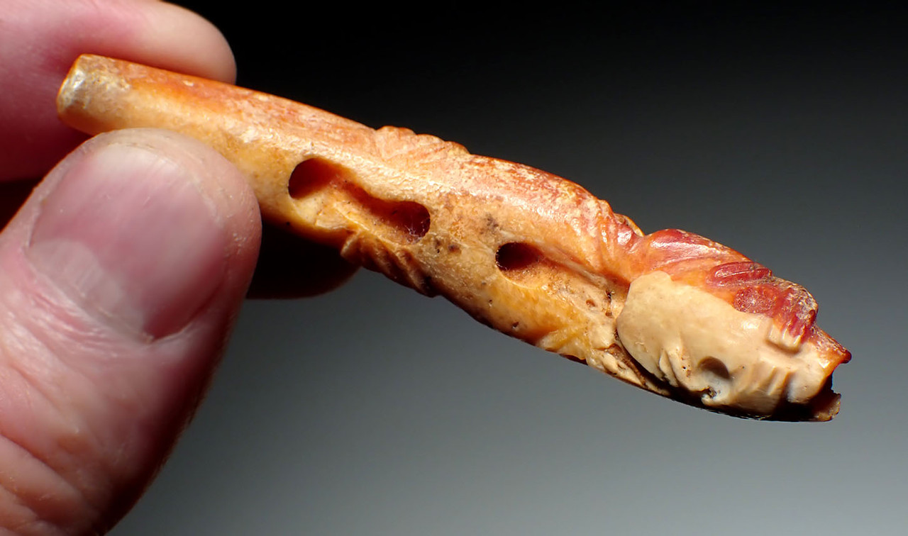 FIRST PET DOG OF THE AMERICAS PRE-COLUMBIAN CARVED DOG PENDANT OF SPONDYLUS SHELL  *PC6033
