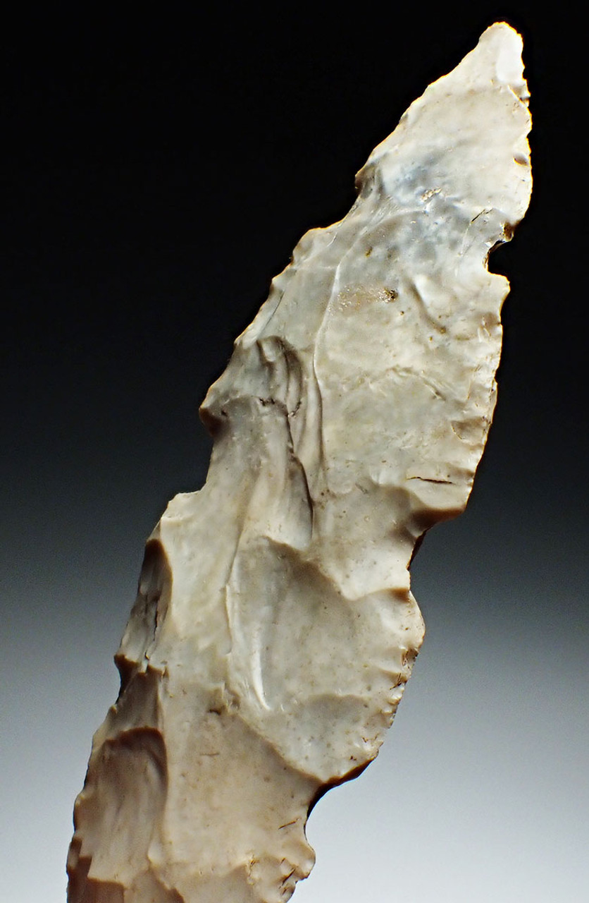 PRE-COLUMBIAN MAYAN RITUAL NOTCHED BIFACIAL LEAF DAGGER BLADE ECCENTRIC  *PC607
