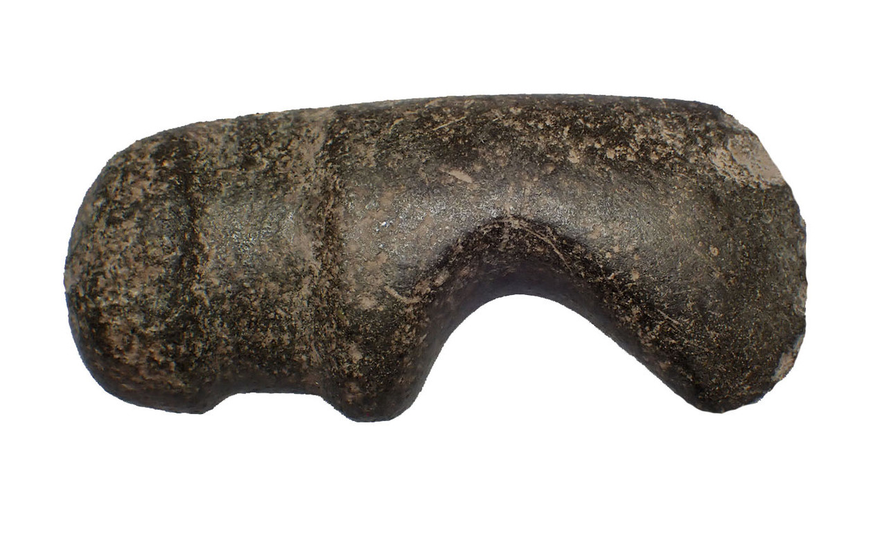 UNIQUE GROOVED INCA PRE-COLUMBIAN HARDSTONE COMPACT WAR AXE  *PC604