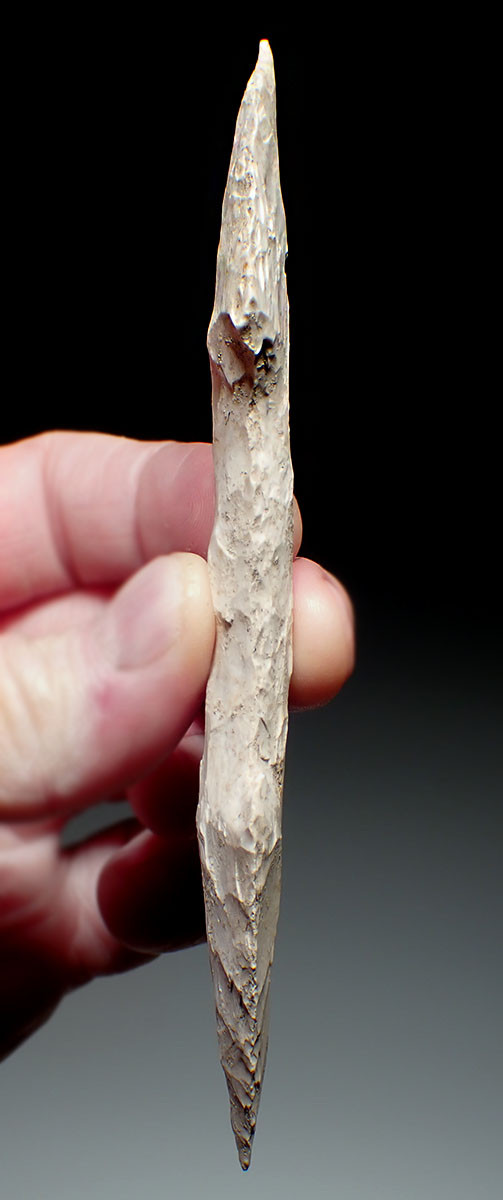 RARE MAYAN PRE-COLUMBIAN FLAKED CHERT DOUBLE POINTED BLADE AXE HEAD  *PC609