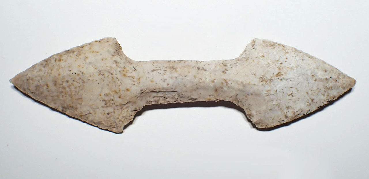 RARE MAYAN PRE-COLUMBIAN FLAKED CHERT DOUBLE POINTED BLADE AXE HEAD  *PC609