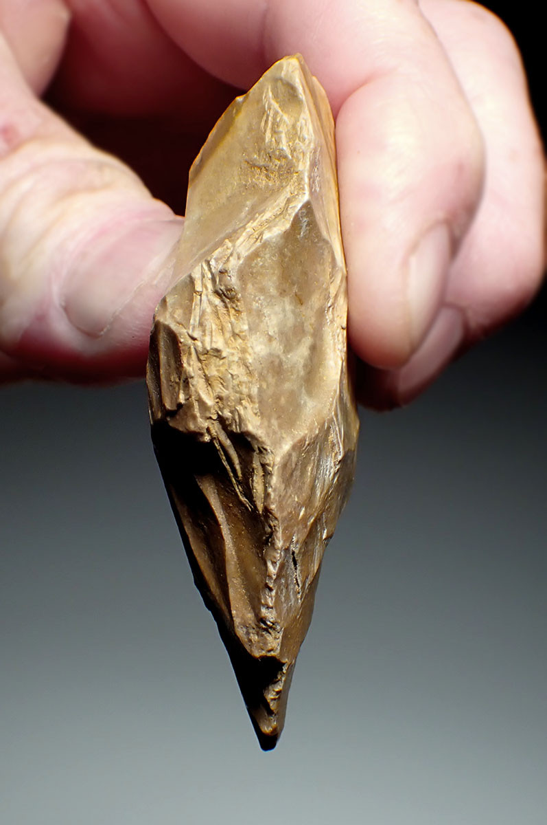 SUPERB NEANDERTHAL MOUSTERIAN MTA FLINT BIFACE HAND AXE FROM