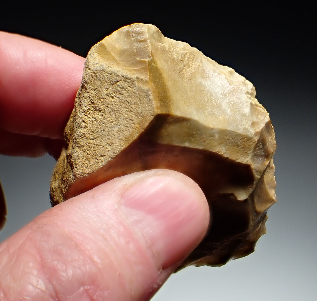 SUPERB NEANDERTHAL MOUSTERIAN MTA FLINT BIFACE HAND AXE FROM