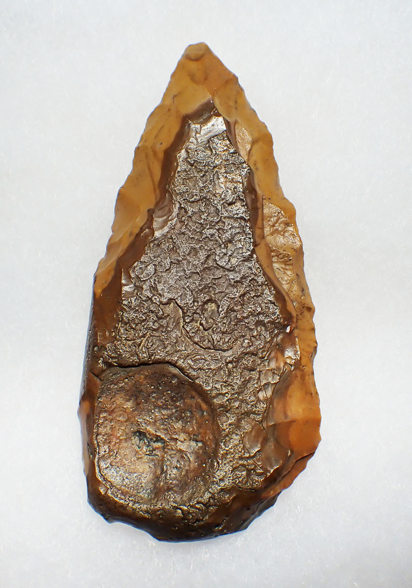 CHOICE BIFACIAL EGYPTIAN FAYUM NEOLITHIC FLINT KNIFE BLADE FROM