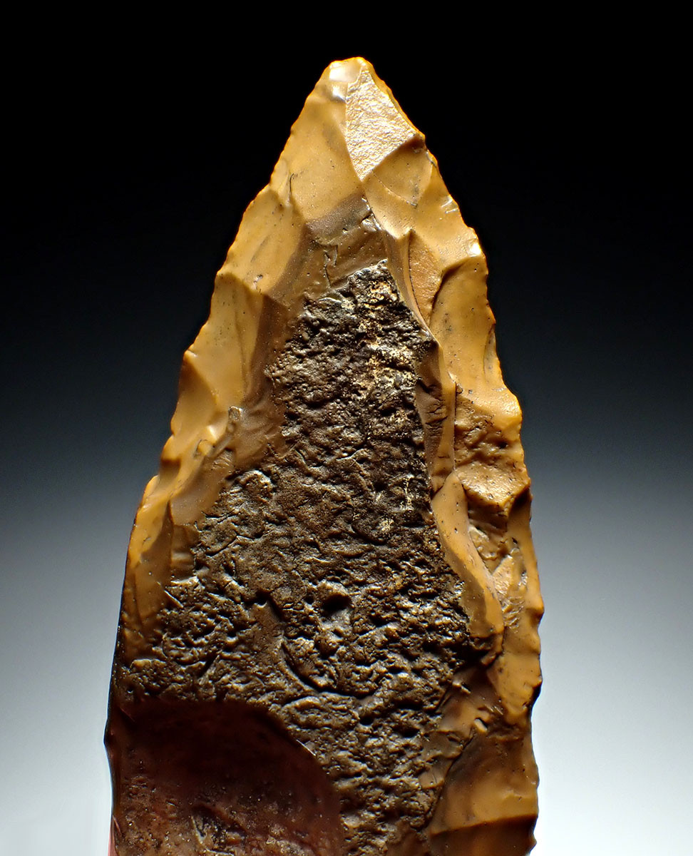 CHOICE BIFACIAL EGYPTIAN FAYUM NEOLITHIC FLINT KNIFE BLADE FROM