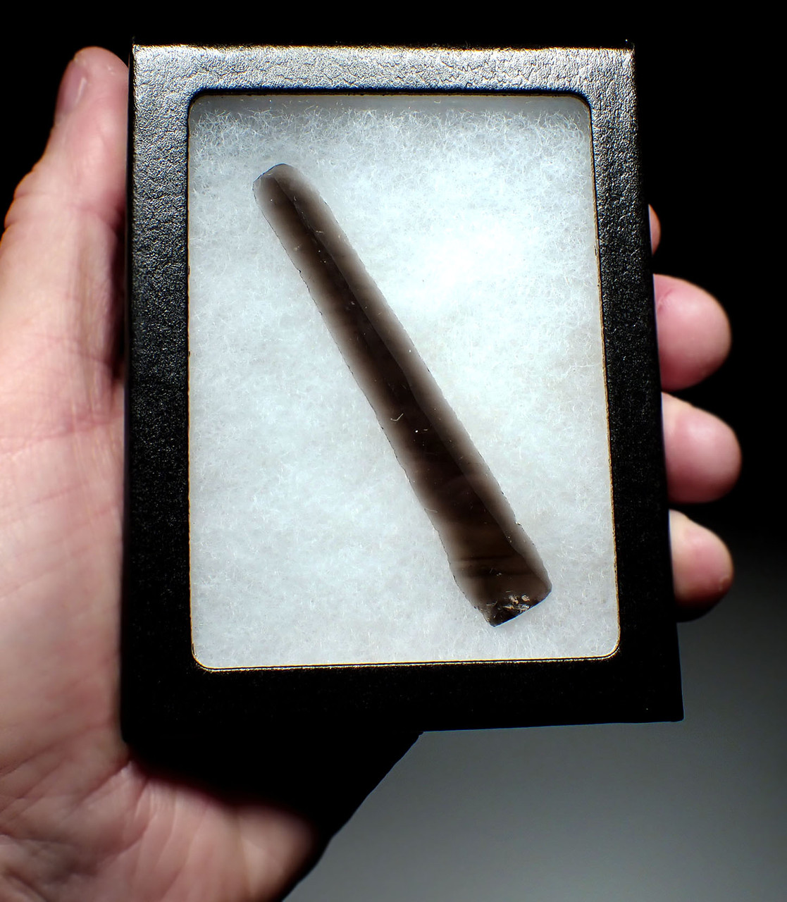 UNBROKEN AZTEC PRE-COLUMBIAN OBSIDIAN PRISMATIC BLADE FOR RITUAL BLOOD-LETTING SACRIFICE  *PC617