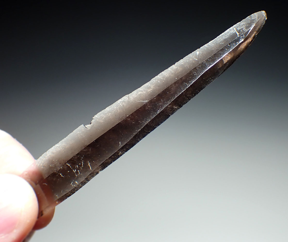 UNBROKEN AZTEC PRE-COLUMBIAN OBSIDIAN PRISMATIC BLADE FOR RITUAL BLOOD-LETTING SACRIFICE  *PC616