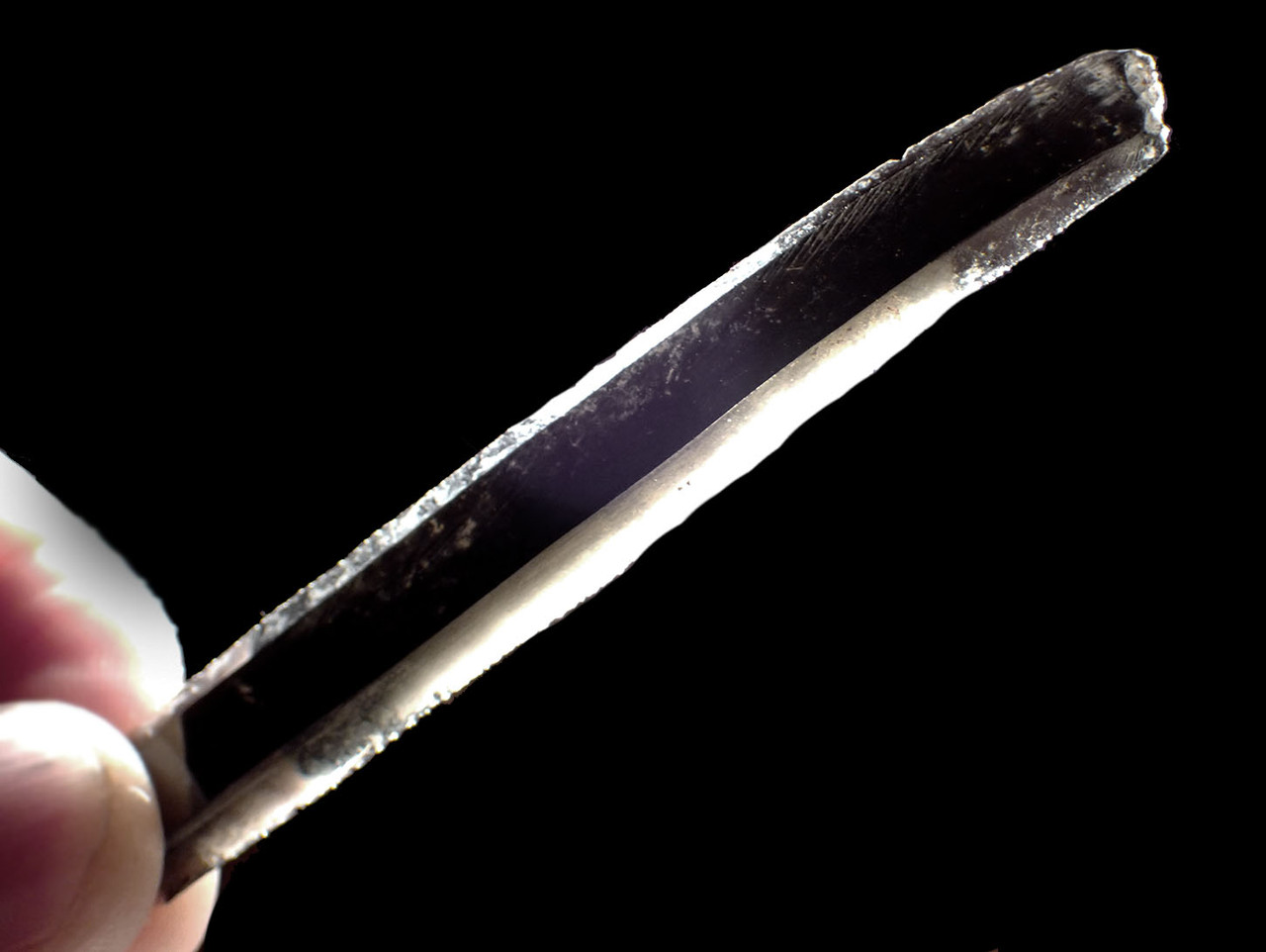 UNBROKEN AZTEC PRE-COLUMBIAN OBSIDIAN PRISMATIC BLADE FOR RITUAL BLOOD-LETTING SACRIFICE  *PC618