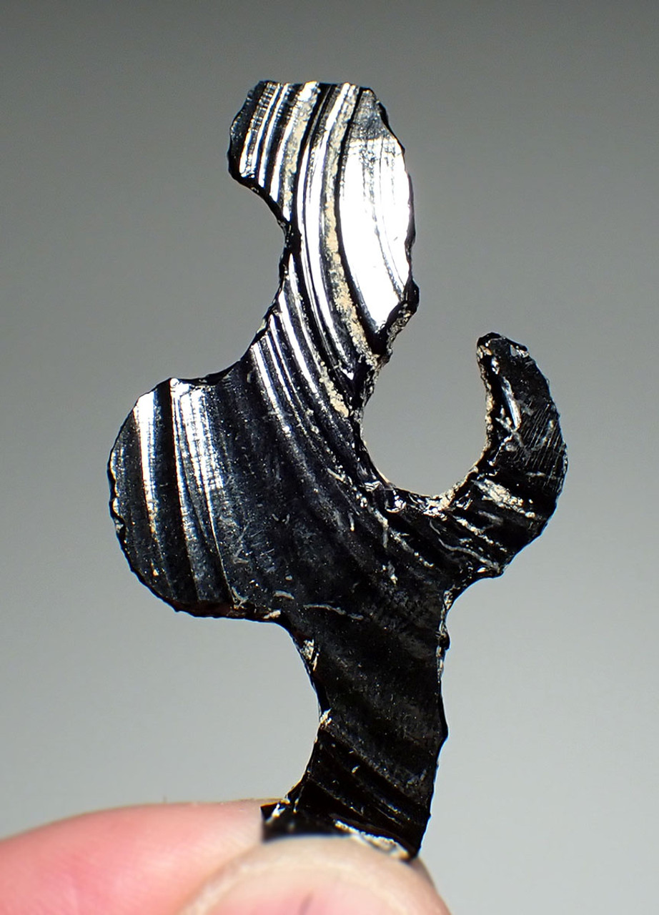 UNUSUAL AZTEC OBSIDIAN ABSTRACT ECCENTRIC APPLIQUE PENDANT  *PC621 UNUSUAL AZTEC OBSIDIAN ABSTRACT ECCENTRIC APPLIQUE PENDANT  *PC621