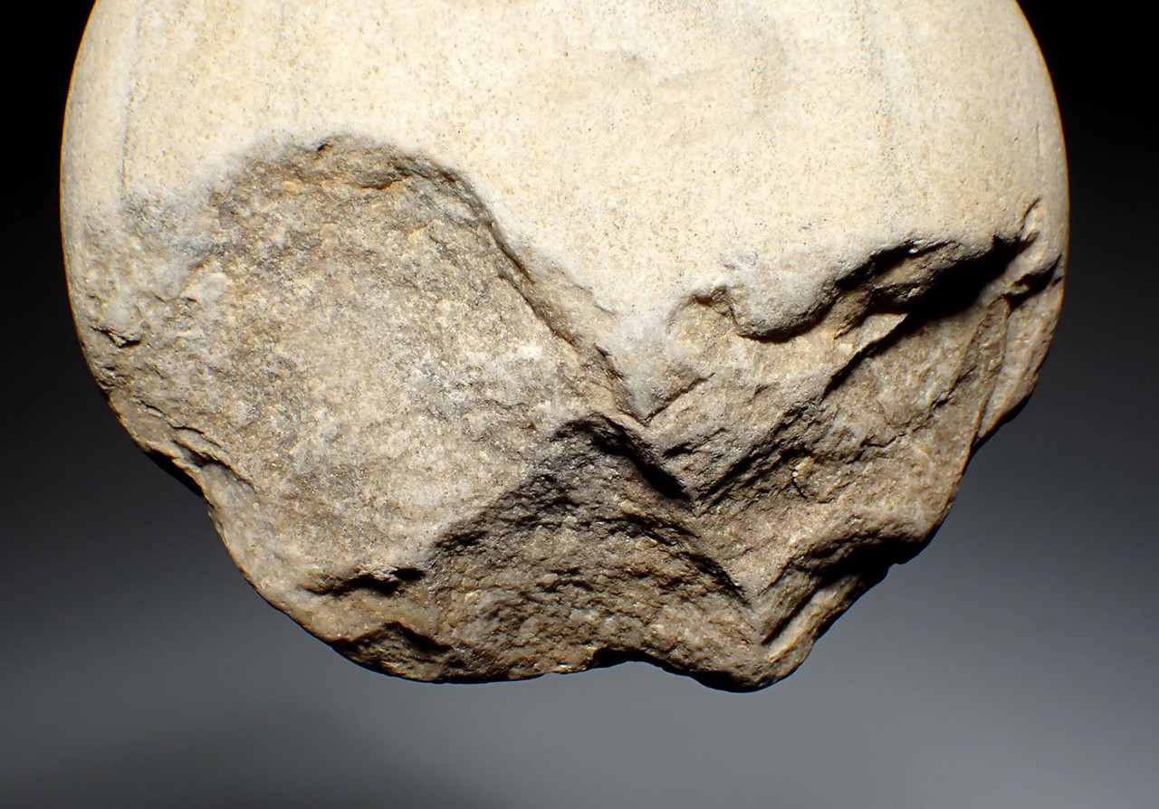 SUPERB LARGE EUROPEAN MODE 1 OLDOWAN PEBBLE AXE CHOPPER FROM PALEOLITHIC IBERIA - FIRST HUMANS IN EUROPE  *PB221