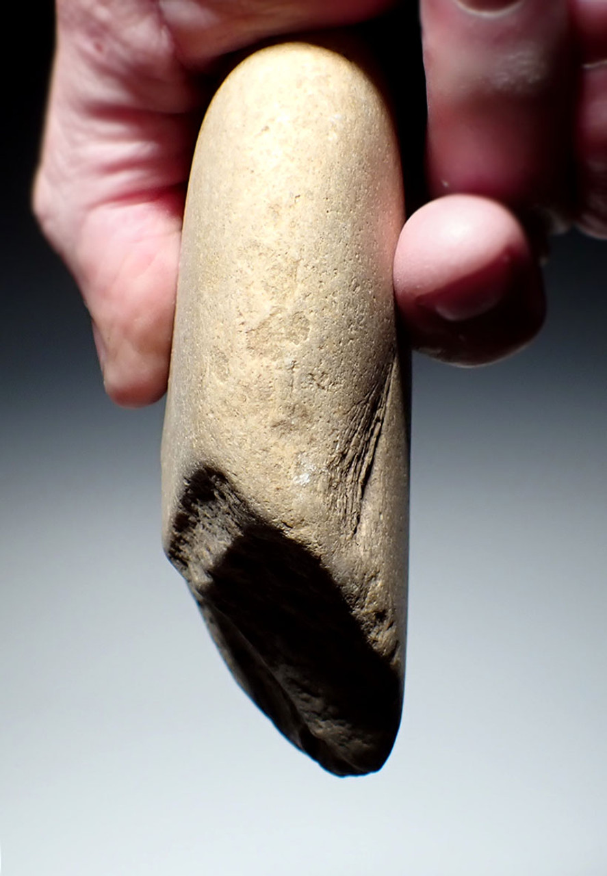EUROPEAN HOMO ERECTUS MODE 1 OLDOWAN PEBBLE AXE CHOPPER FROM PALEOLITHIC IBERIA - FIRST HUMANS IN EUROPE  *PB220
