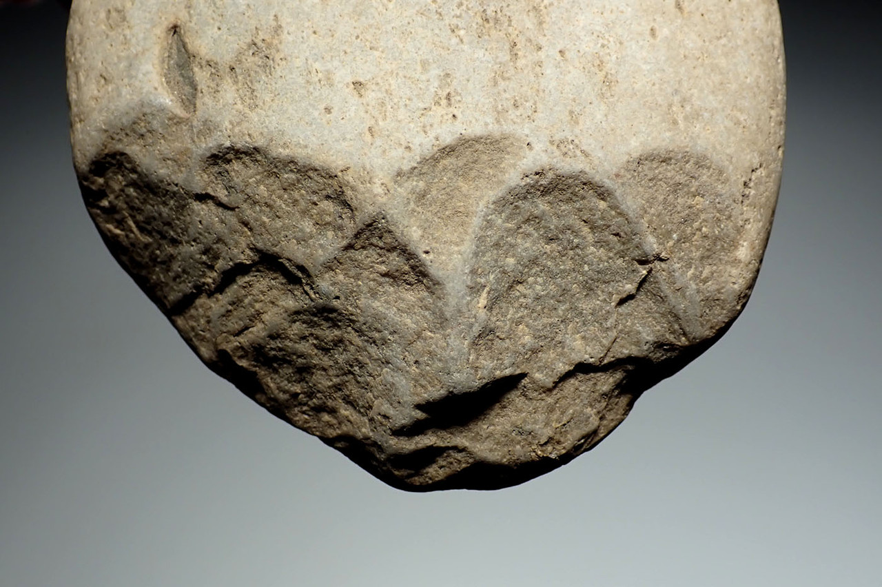 SUPERB EUROPEAN HOMO ERECTUS MODE 1 OLDOWAN PEBBLE AXE CHOPPER FROM PALEOLITHIC IBERIA - FIRST HUMANS IN EUROPE  *PB217