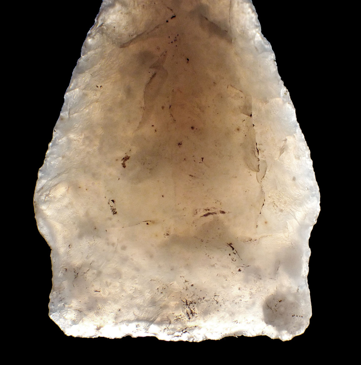 FINEST CEREMONIAL AZTEC PRE-COLUMBIAN ATLATL TLACOCHTLI ARROWHEAD IN RARE TRANSLUCENT CHALCEDONY  *PC638
