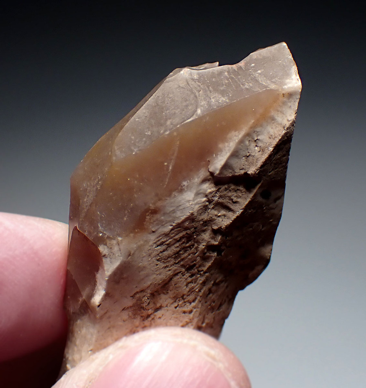 CRO-MAGNON ART-MAKING DIHEDRAL BURIN FLAKE TOOL FROM THE FAMOUS UPPER PALEOLITHIC MAGDALENIAN PLACARD CAVE ART SITE IN FRANCE  *UP079